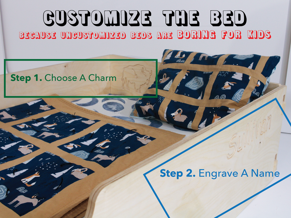 Kid's Montessori Floor Bed And Slide